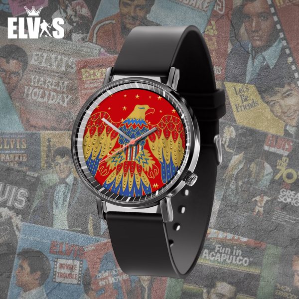 Elvis Presley Black Leather Watch - TANTN 4771
