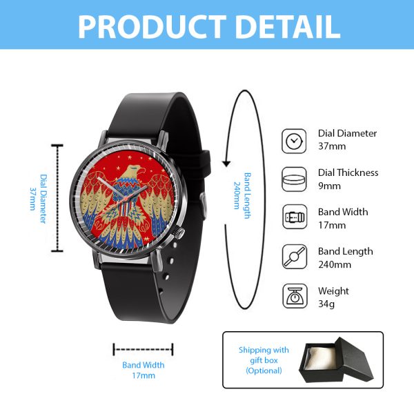 Elvis Presley Black Leather Watch - TANTN 4771