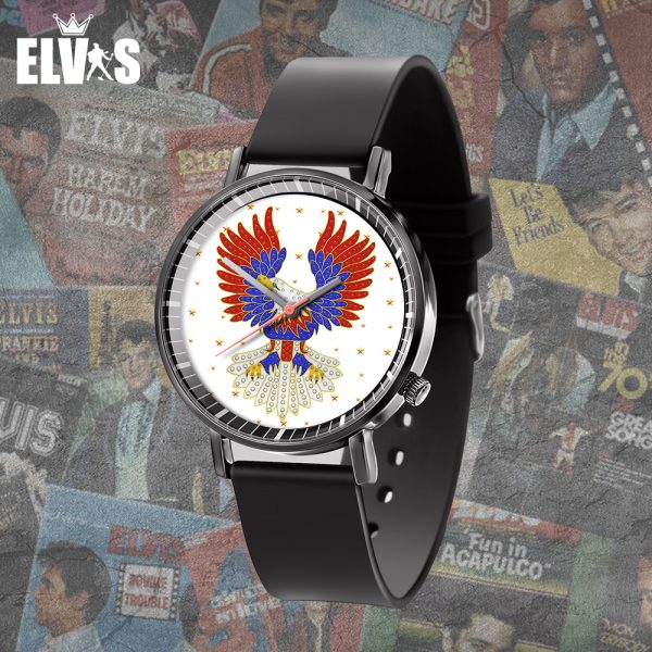 Elvis Presley Black Leather Watch - TANTN 4772