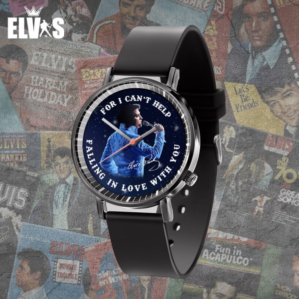Elvis Presley Black Leather Watch - TANTN 4773