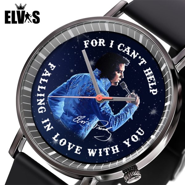 Elvis Presley Black Leather Watch - TANTN 4773