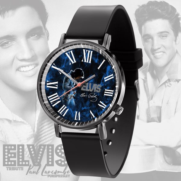 Elvis Presley Black Leather Watch - HOATT 4435