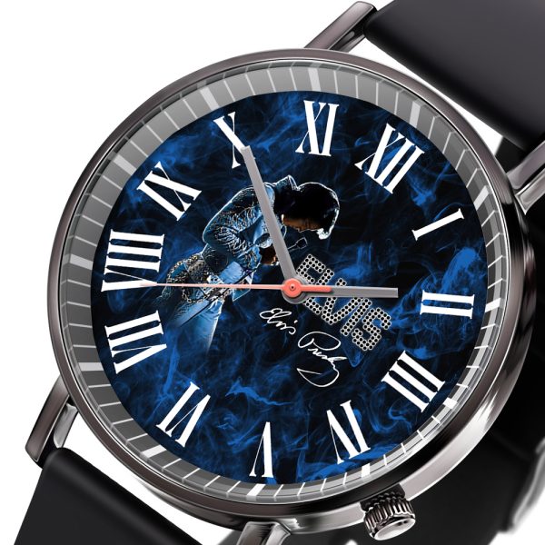 Elvis Presley Black Leather Watch - HOATT 4435