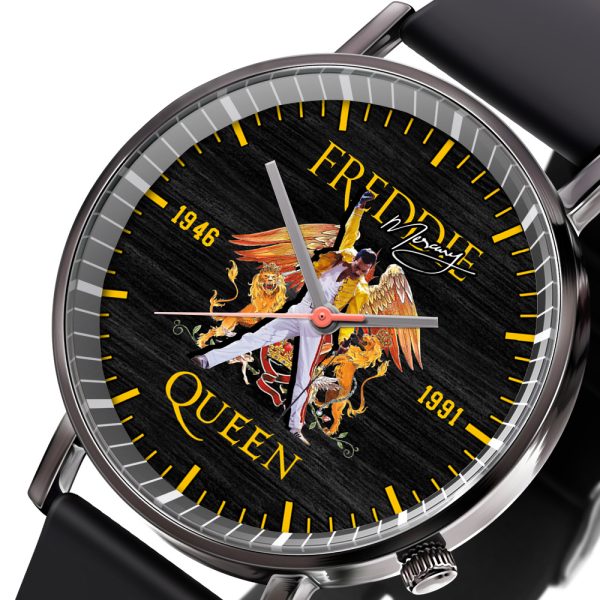 Freddie Mercury Black Leather Watch - MAITM 6027