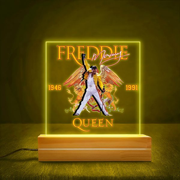 Freddie Mercury Led Light with Wooden Base (7 Colors) - MAITM 6164