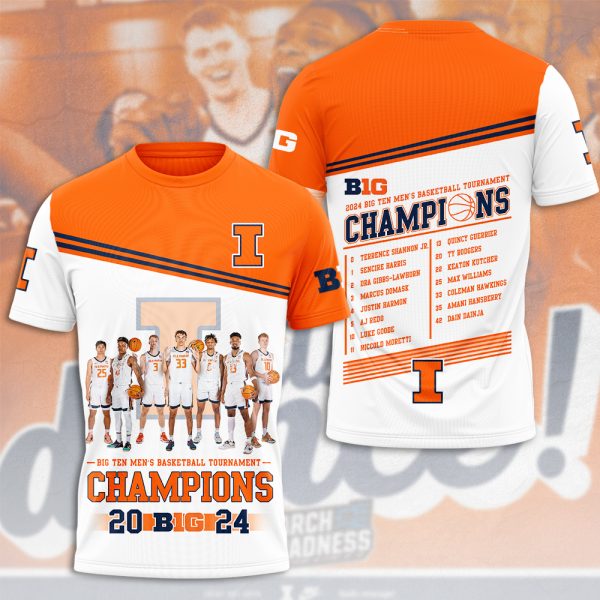 Illinois Fighting Illini men's basketball 3D Apparel - MAITM 6128