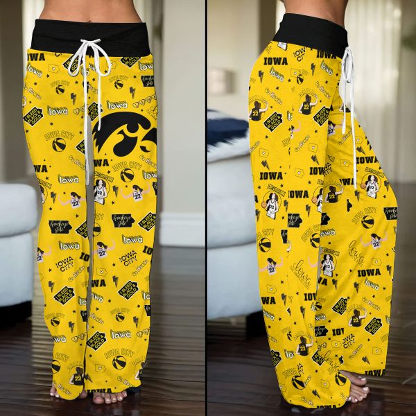 Iowa Hawkeyes Women's Basketball High-Waisted Straight-Leg Trousers - TANTN 4907