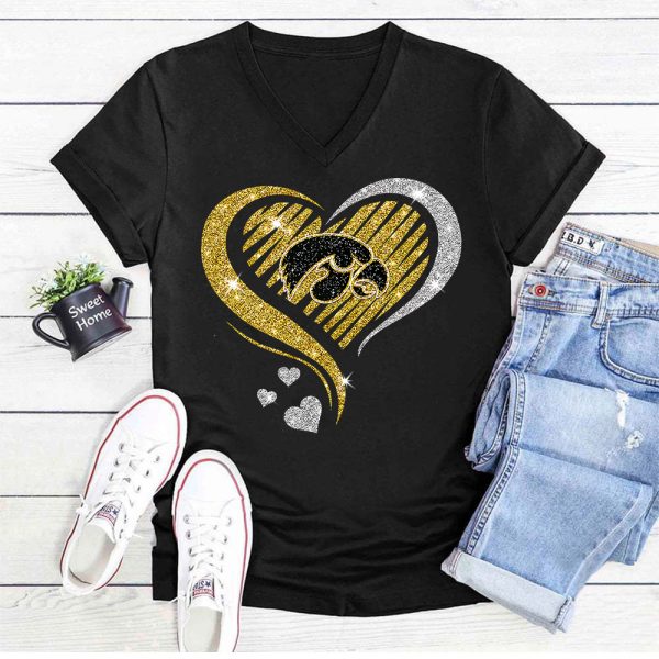 Iowa Hawkeyes Women's Basketball 3D Women’s V-neck T-Shirt - TANTN 4955