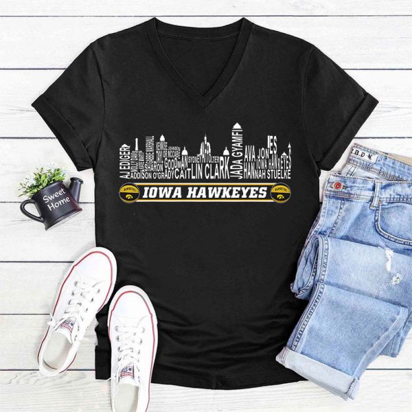 Iowa Hawkeyes Women's Basketball 3D Women’s V-neck T-Shirt - TANTN 4958