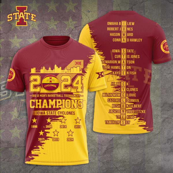 Iowa State Cyclones Men's Basketball 3D Apparel - TANTN 5045