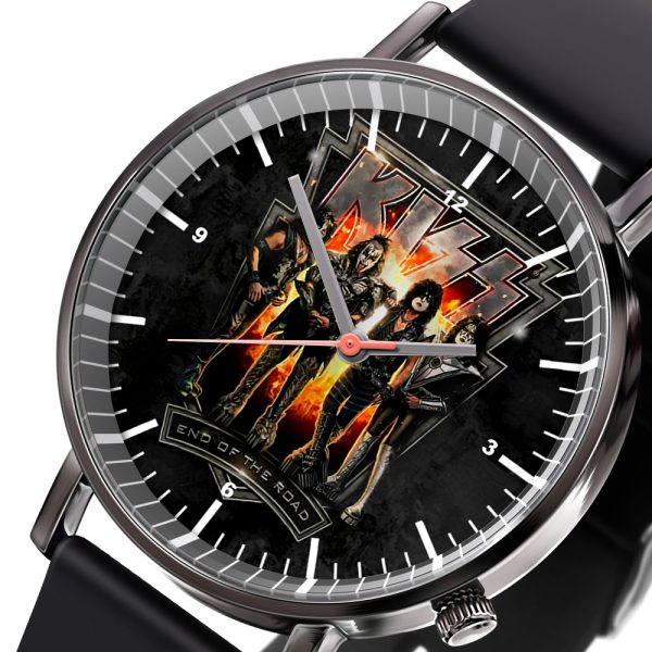 Kiss Band Black Leather Watch - HOATT 4438