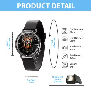 Kiss Band Black Leather Watch - HOATT 4438