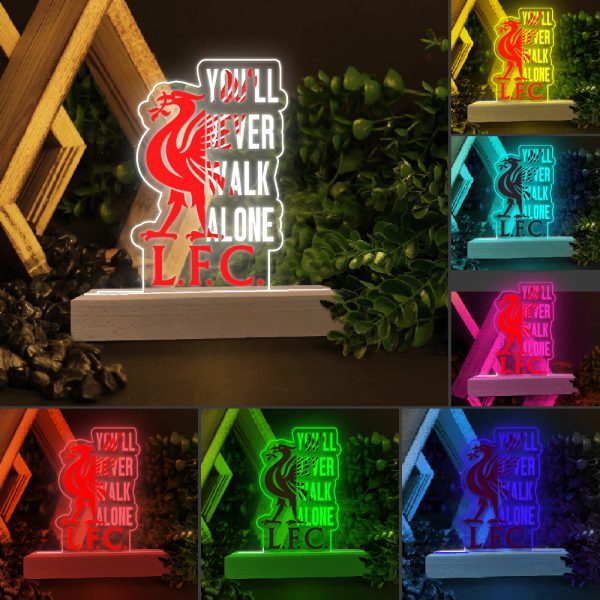Liverpool FC Led Light with Wooden Base (7 Colors) - TANTN 5080