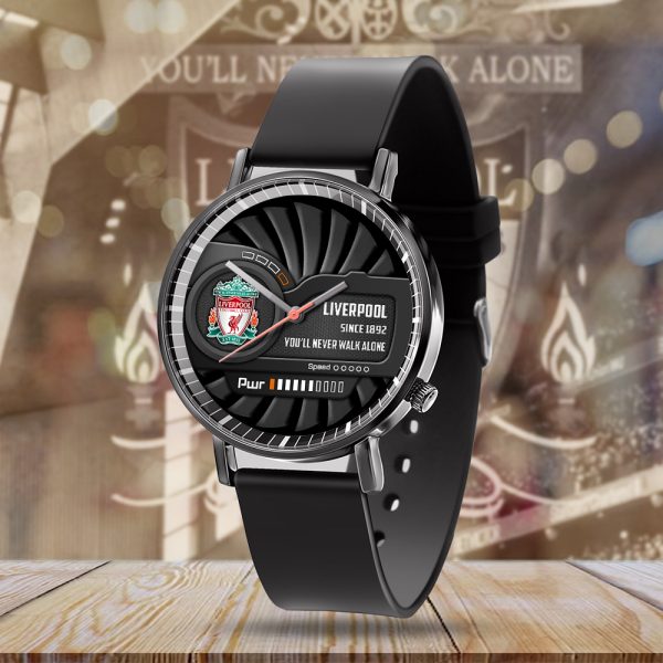 Liverpool FC Black Leather Watch - MAITM 6157