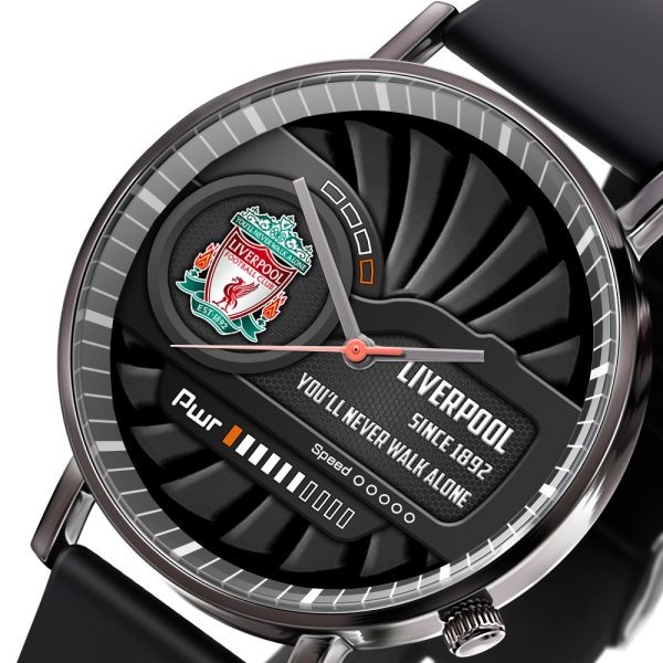 Liverpool FC Black Leather Watch - MAITM 6157