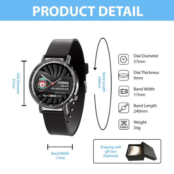Liverpool FC Black Leather Watch - MAITM 6157