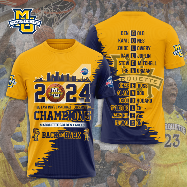 Marquette Golden Eagles Men's Basketball 3D Apparel - TANTN 5050