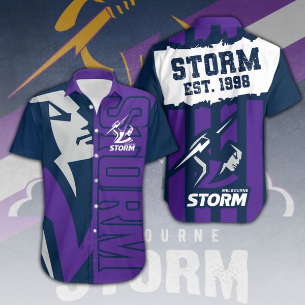 Melbourne Storm Short Sleeve Dress Shirt - VANDH 2586