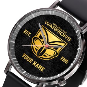 Personalized New Zealand Warriors Black Leather Watch - TANTN 5076