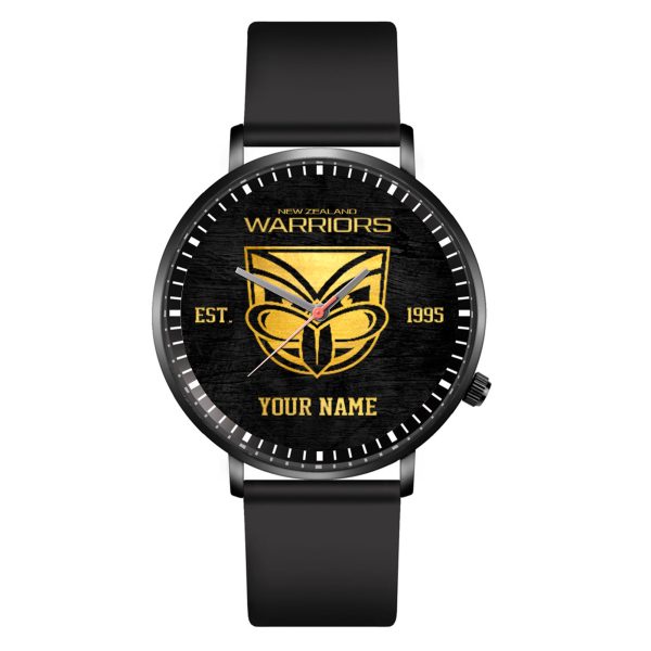 Personalized New Zealand Warriors Black Leather Watch - TANTN 5076