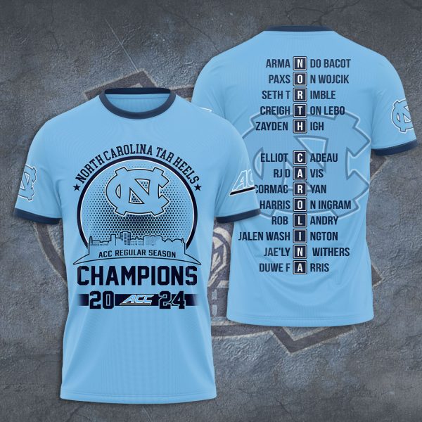North Carolina Tar Heels Men's Basketball 3D Apparel - TANTN 4995