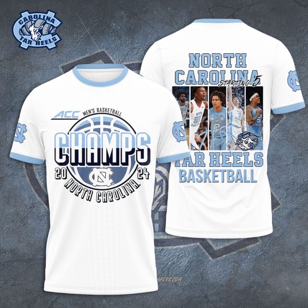 North Carolina Tar Heels Men's Basketball 3D Apparel - TANTN 5001