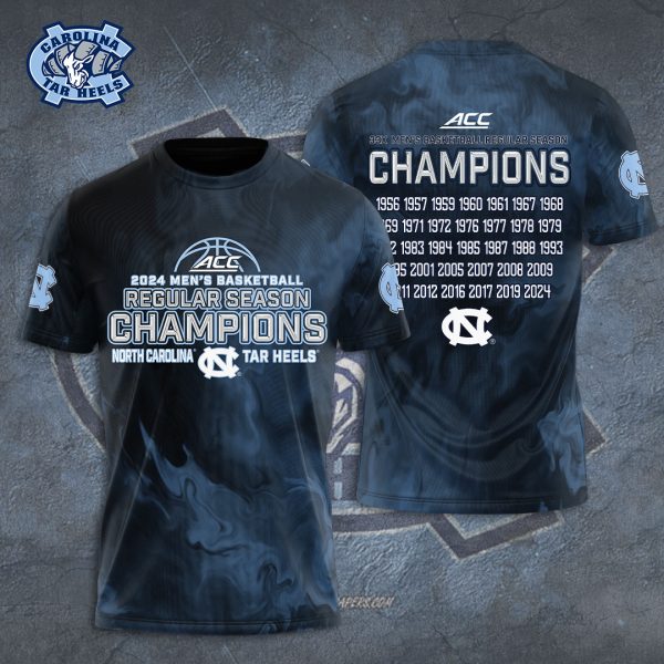 North Carolina Tar Heels Men's Basketball 3D Apparel - TANTN 5002