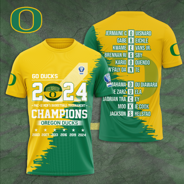 Oregon Ducks Men's Basketball 3D Apparel - TANTN 5041
