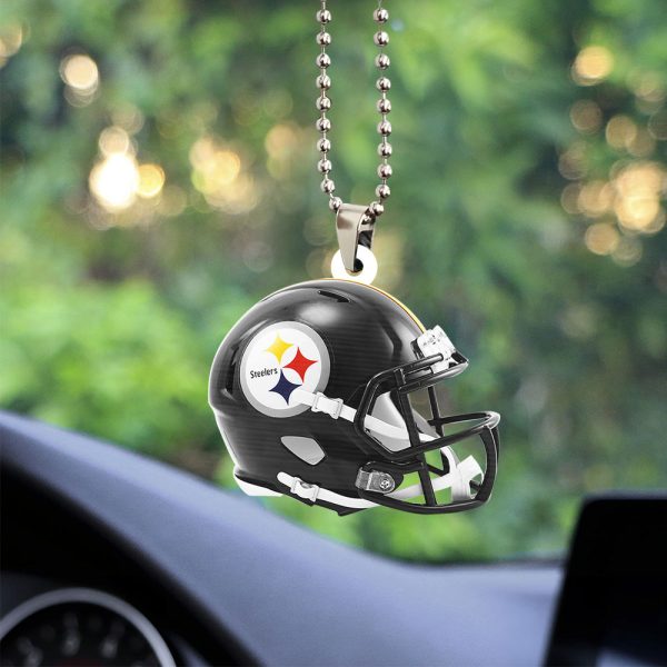 Pittsburgh Steelers Custom Shape 2-sided Acrylic Car Ornament - TANTN 4910