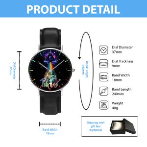 Pink Floyd Black Stitched Leather Watch - HOATT 4499