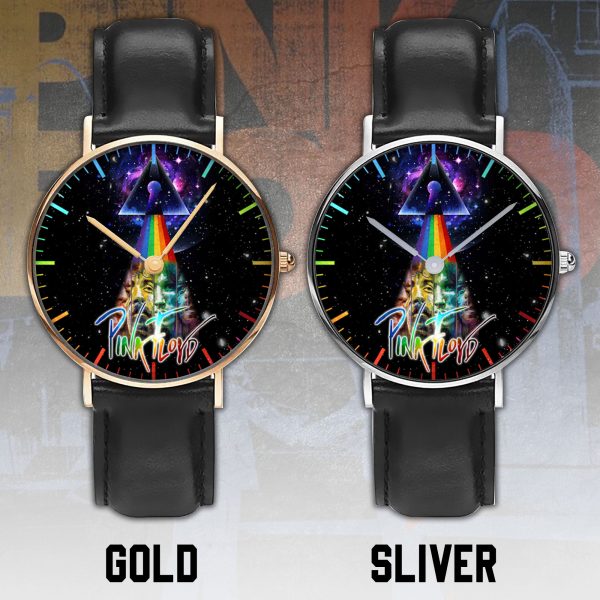 Pink Floyd Black Stitched Leather Watch - HOATT 4499