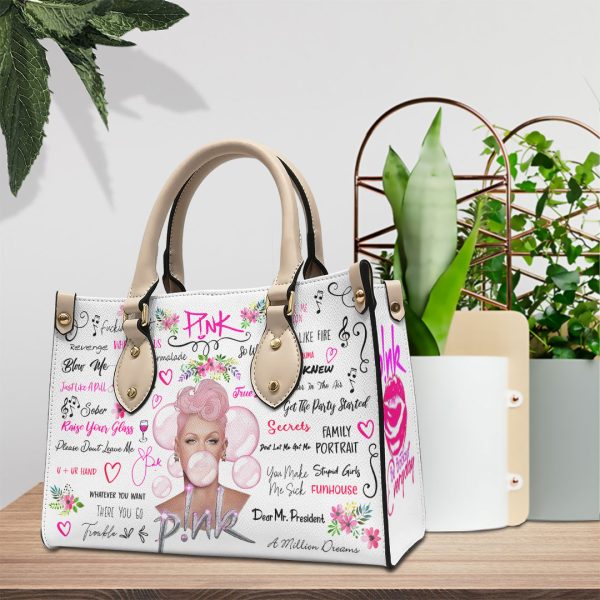 P!nk Leather HandBag - VANDH 2536