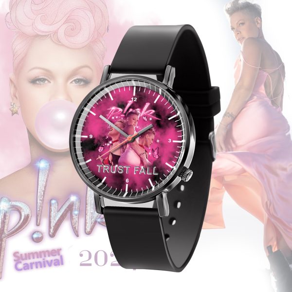 P!nk Black Leather Watch - HOATT 4437
