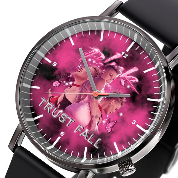 P!nk Black Leather Watch - HOATT 4437