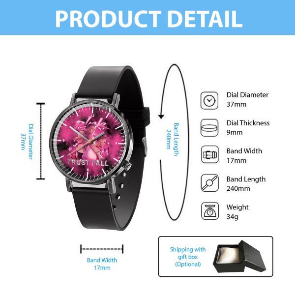 P!nk Black Leather Watch - HOATT 4437