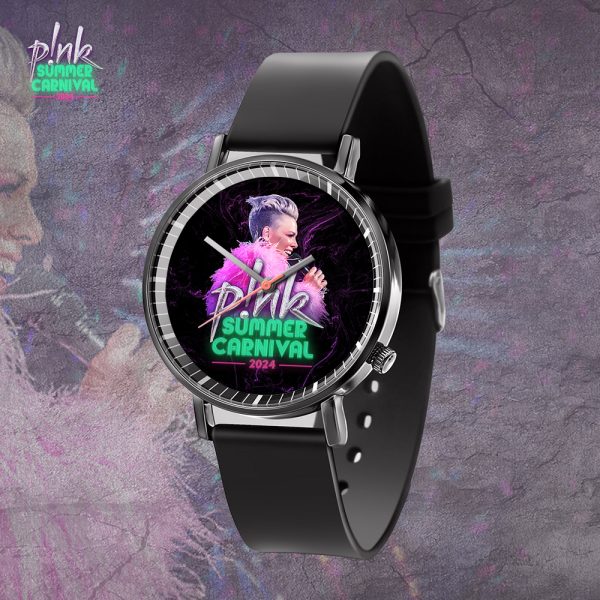P!nk Black Leather Watch - TANTN 4822