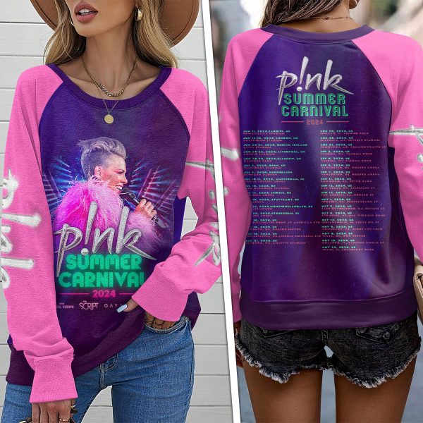 P!nk Round Neck Raglan Sleeve Sweatshirt – MAITM 6162