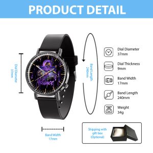 Prince Black Leather Watch - VANDH 2545