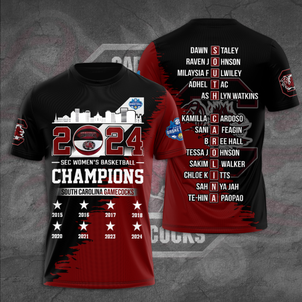South Carolina Gamecocks Women's Basketball 3D Apparel - TANTN 4935
