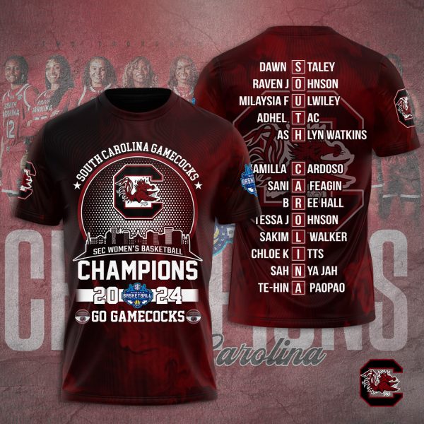 South Carolina Gamecocks Women's Basketball 3D Apparel - TANTN 4933
