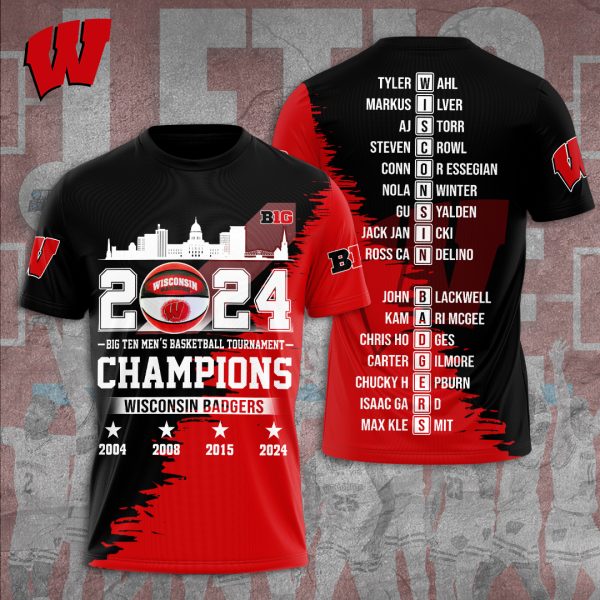 Wisconsin Badgers Men's Basketball 3D Apparel - TANTN 5058
