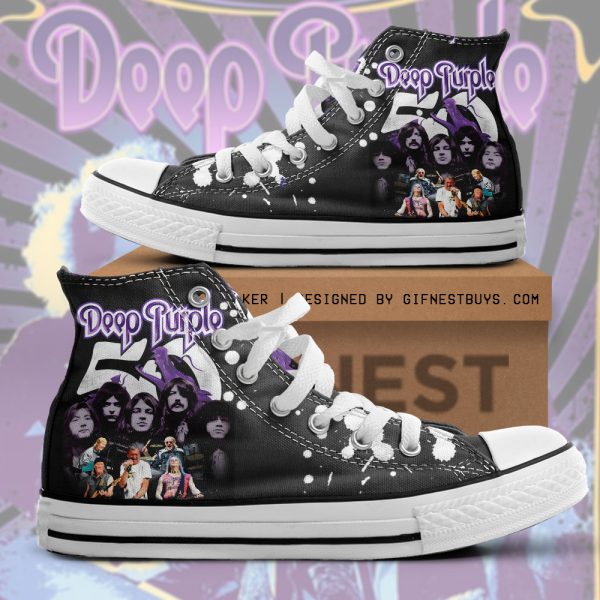 Deep Purple High Top Canvas Shoes - HUANNM 4764