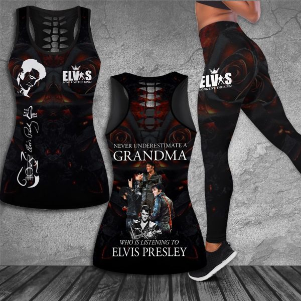Elvis Presley Hollow Tank Top Leggings - HUANNM 4646