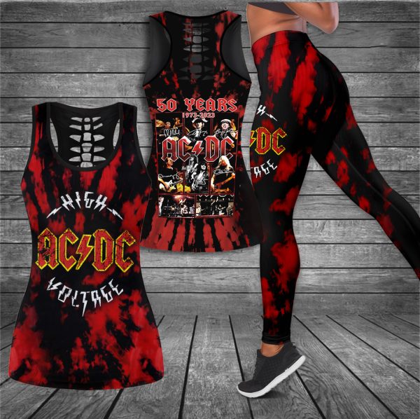 Rock Music Hollow Tank Top Leggings - HUANNM 709