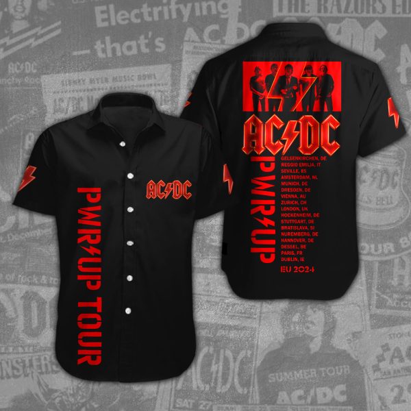 Rock Music Short Sleeve Dress Shirt - ANHNV 4349