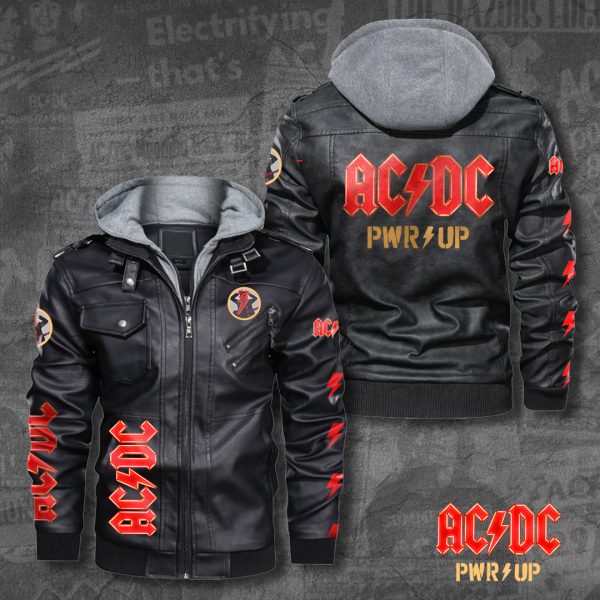 Rock Music 2D Hooded Leather Coat - HUANNM 855