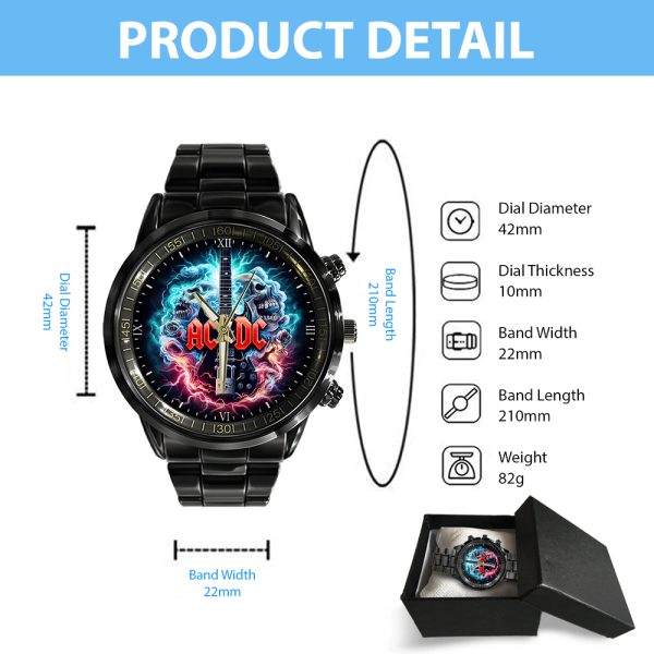 Rock Music Black Stainless Steel Watch - GNE 355