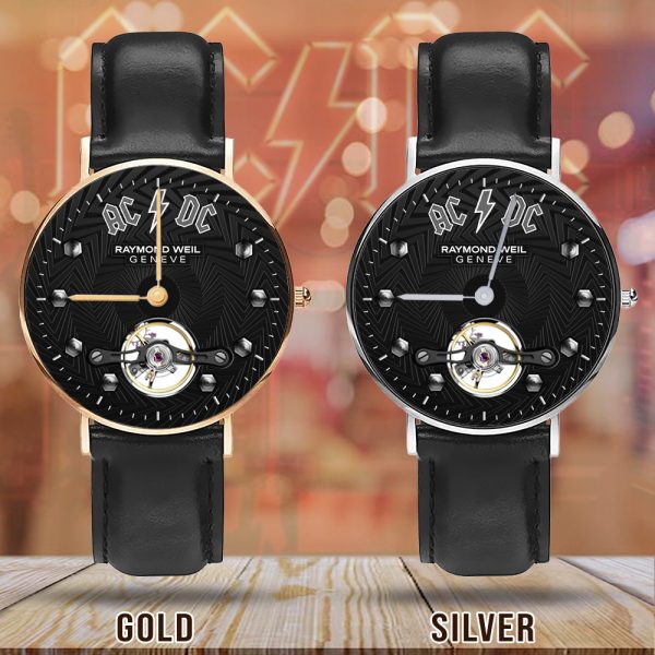 Rock Music Black Stitched Leather Watch - MAITM 6281