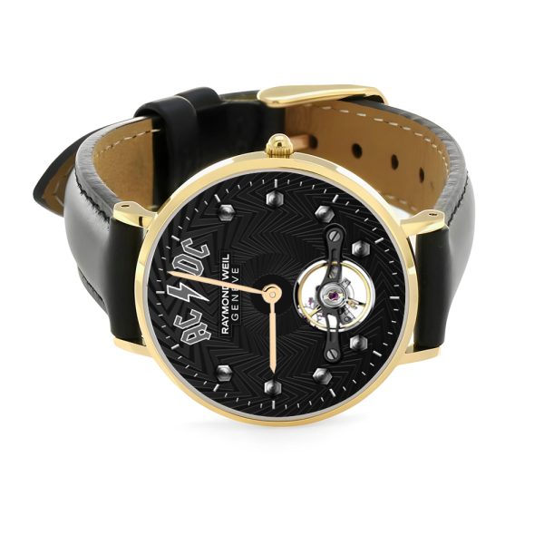 Rock Music Black Stitched Leather Watch - MAITM 6281