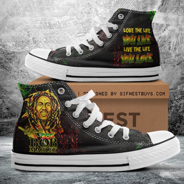 Bob Marley High Top Canvas Shoes - ANHNV 4205